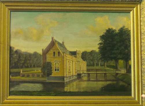 Het schilderij van de borg "Huis ter Lellens" in Lellens. (foto van Beeldbank Groningen)