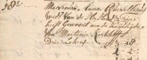 Registratie overlijden Anna Quevellerius 18 mei 1756