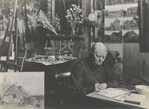 Sientje van Houten in haar atelier (foto van de Mesdag Collectie)